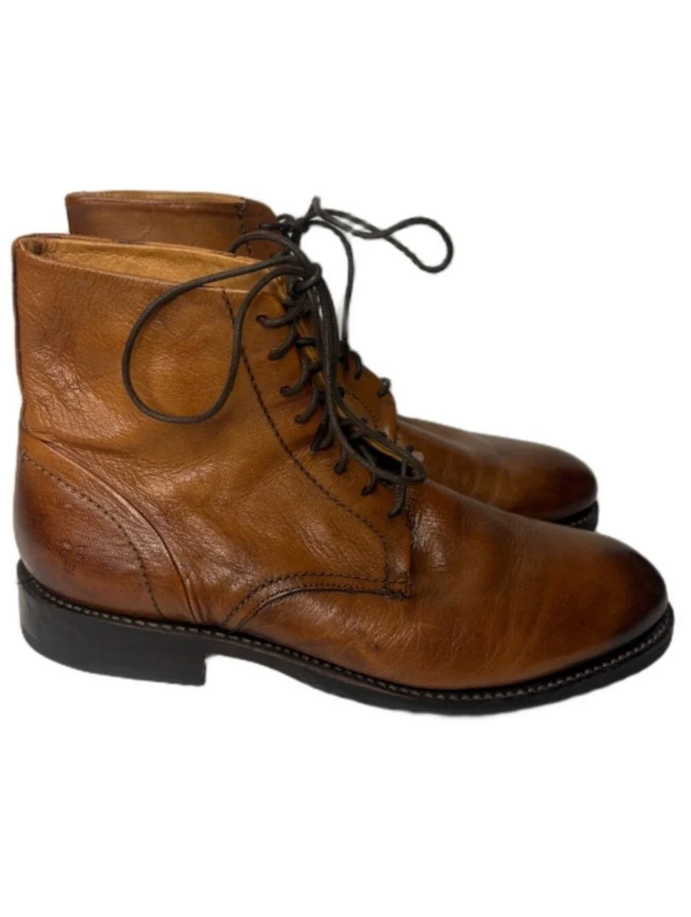 Frye Men's Brown Leather Lace-Up Boots Size 8.5